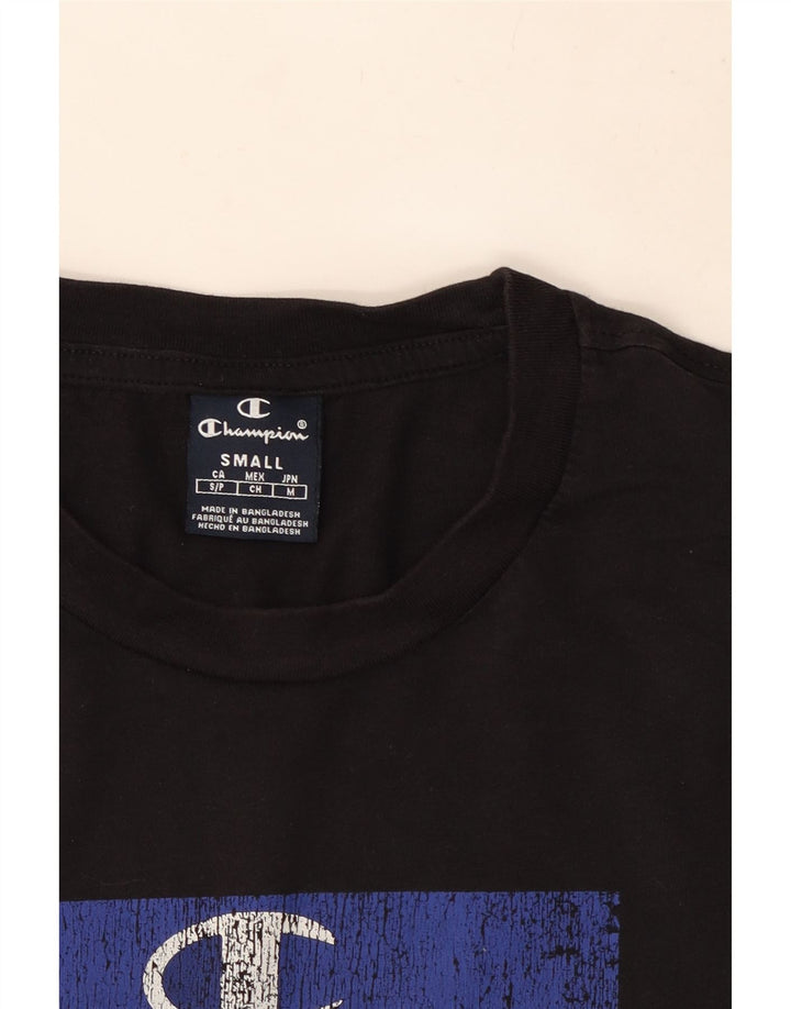 T-shirt grafica da uomo Champion Top piccola nera