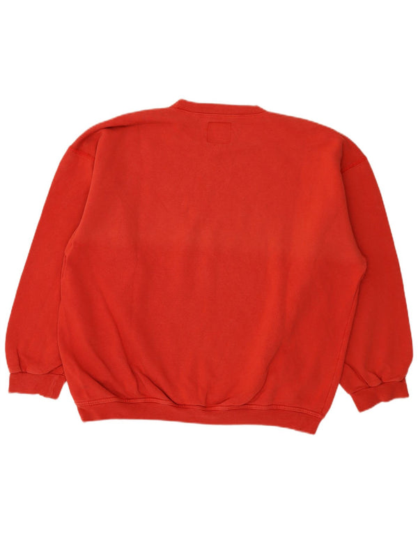 United Cotton Mens Graphic Sweatshirt Jumper XL Red Cotton