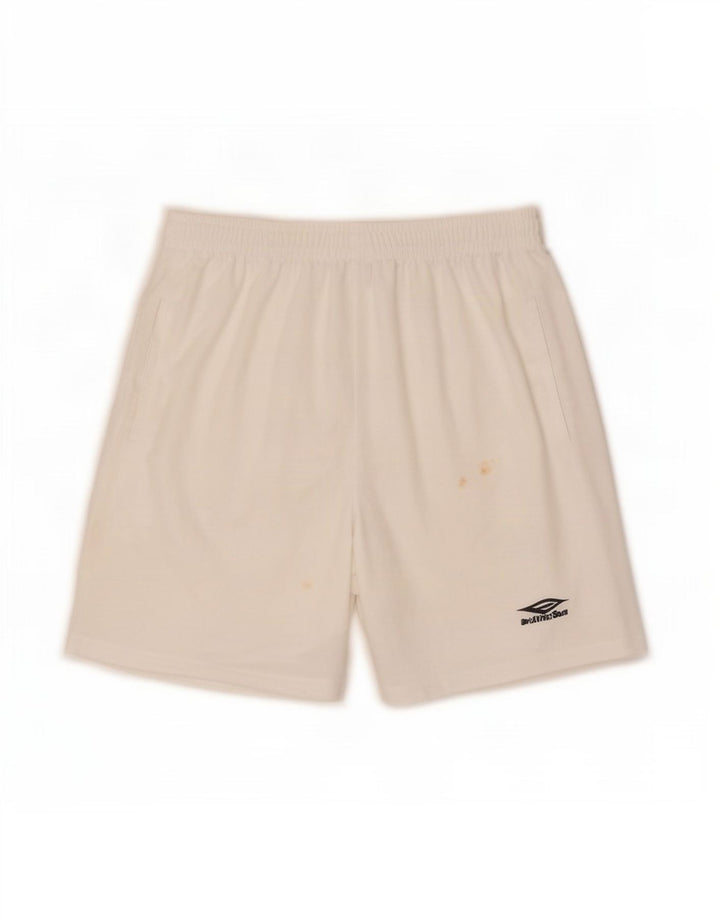 Pantaloncini sportivi da uomo Umbro in poliestere bianco medio