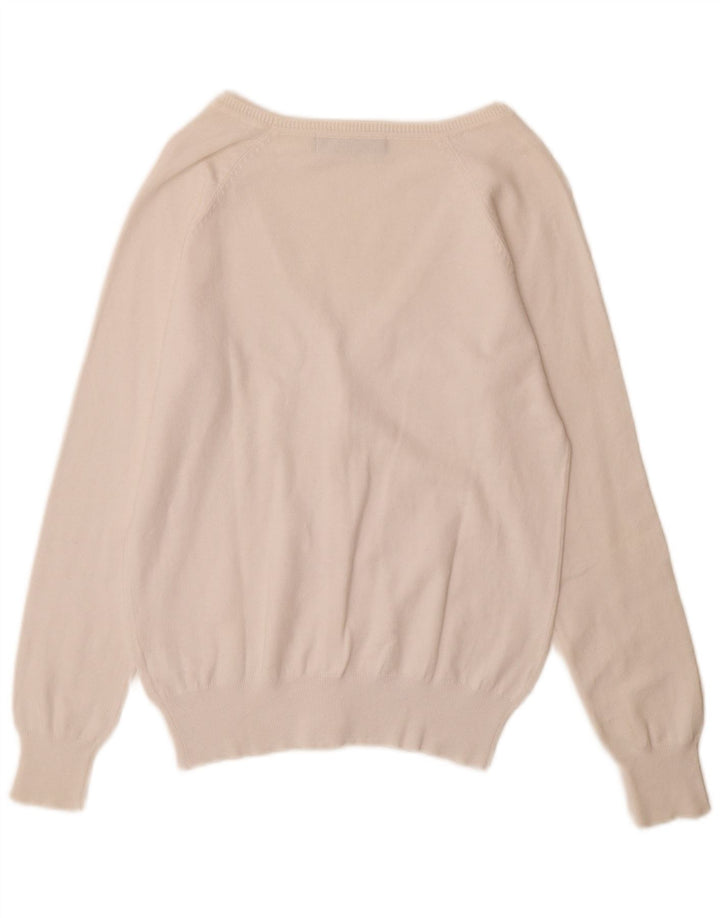 Maglione cardigan da donna Zara UK 14 grande cotone bianco