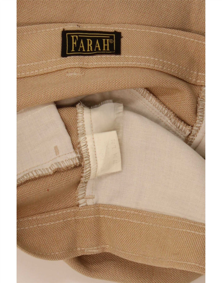 Pantaloni casual dritti da uomo Farah W34 L29 Poliestere beige