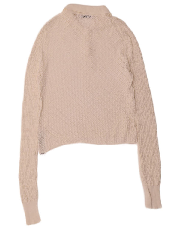 Maglione Zara da donna con collo alto, UK 12, viscosa bianca media
