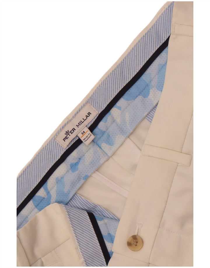 Pantaloncini chino da uomo Peter Millar W34 Large poliestere bianco