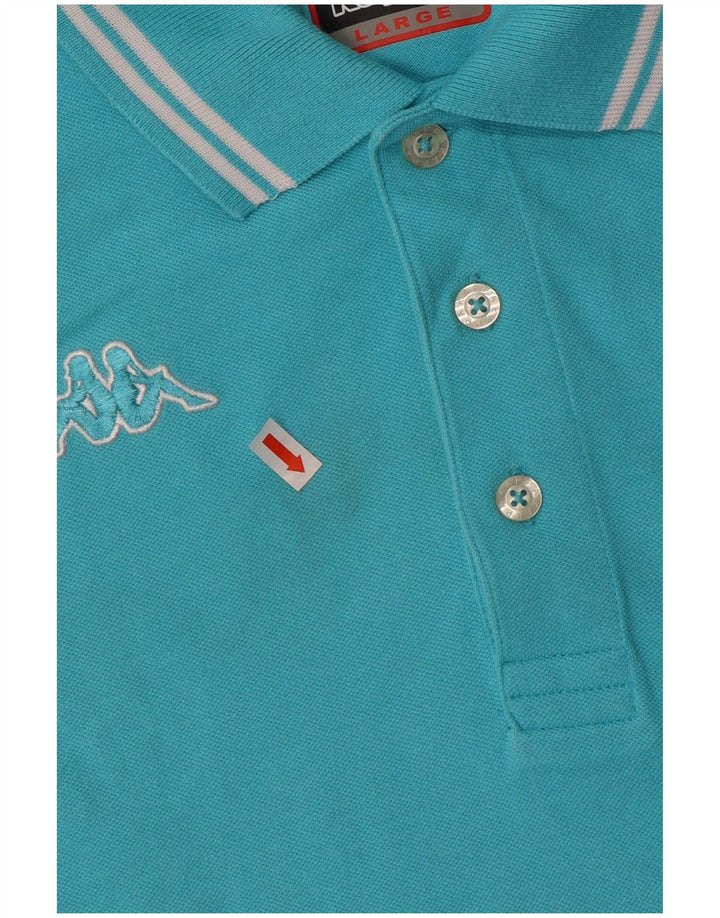 Polo Kappa Uomo Large Blu In Cotone