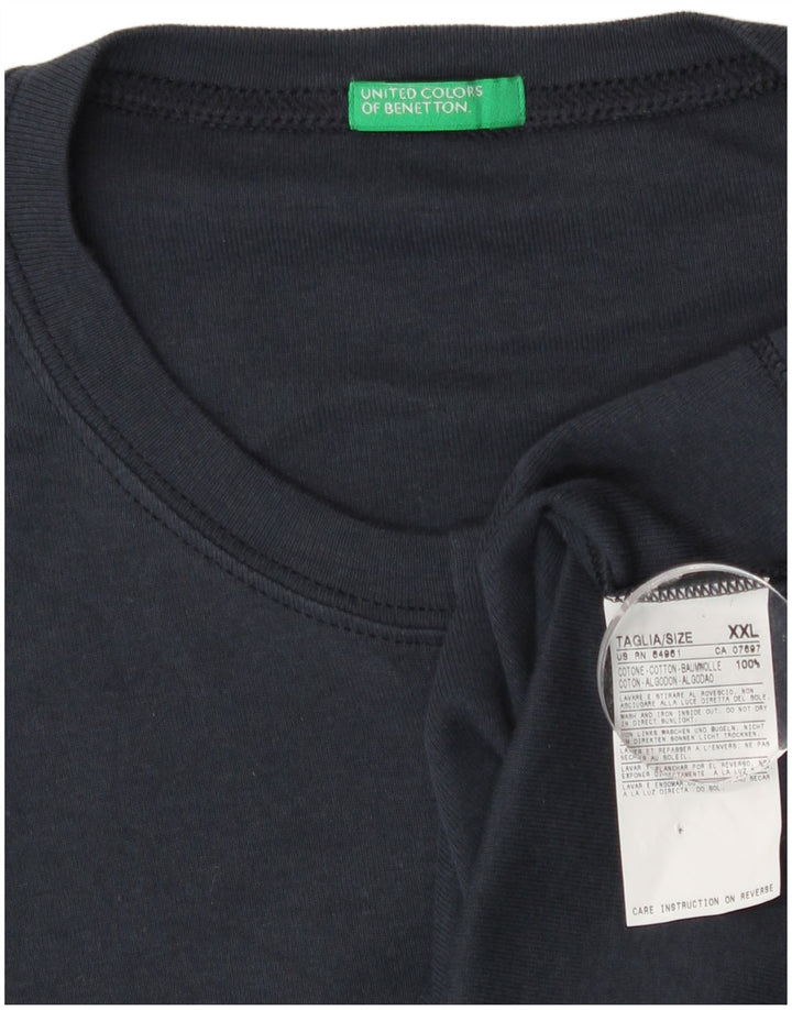 Top Benetton Uomo Manica Lunga 2XL Cotone Blu Navy