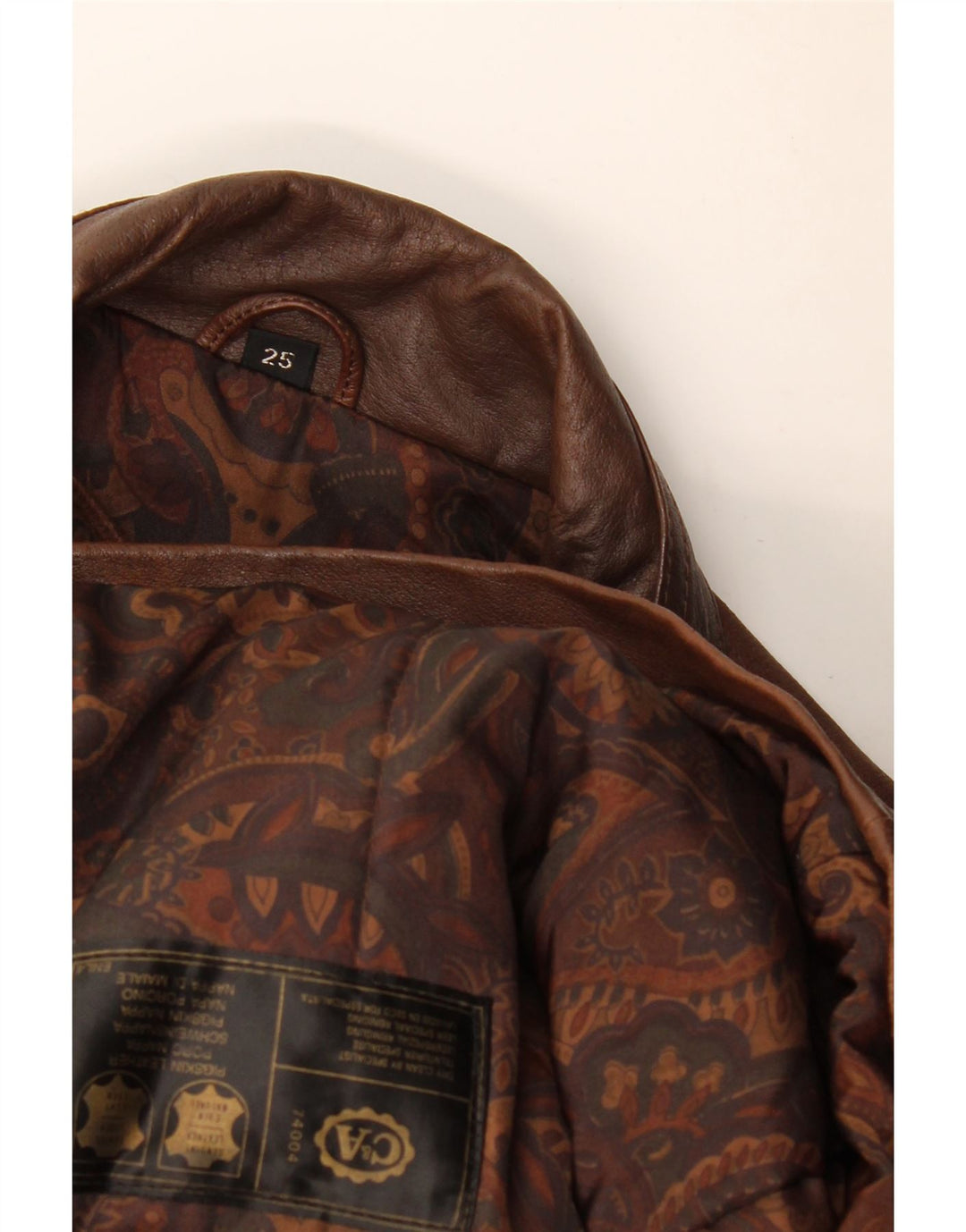 Cappotto giacca a vento in pelle da uomo C&A UK 42 XL Pelle marrone