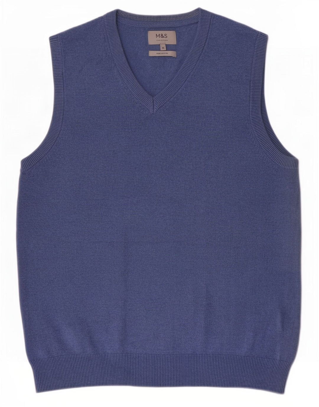 Canotta da uomo Marks & Spencer in cotone blu medio