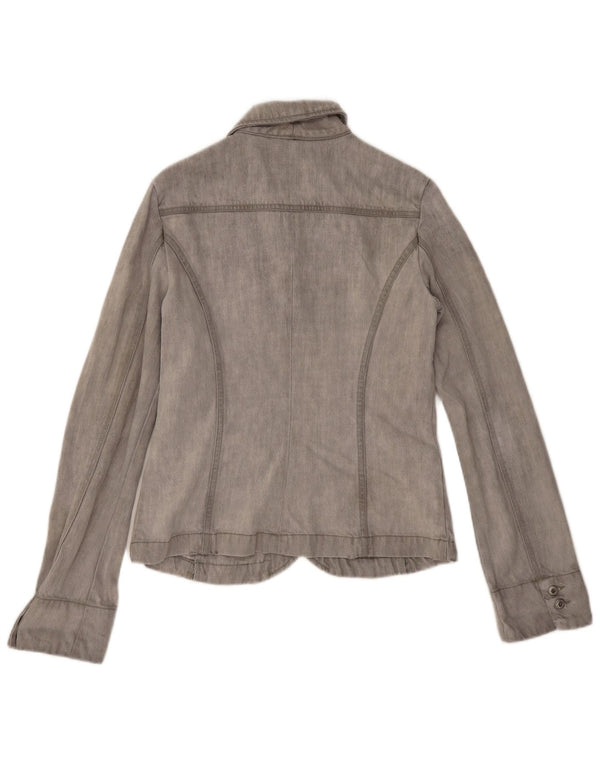 Giacca blazer da donna a 2 bottoni Diesel UK 14 grande cotone grigio