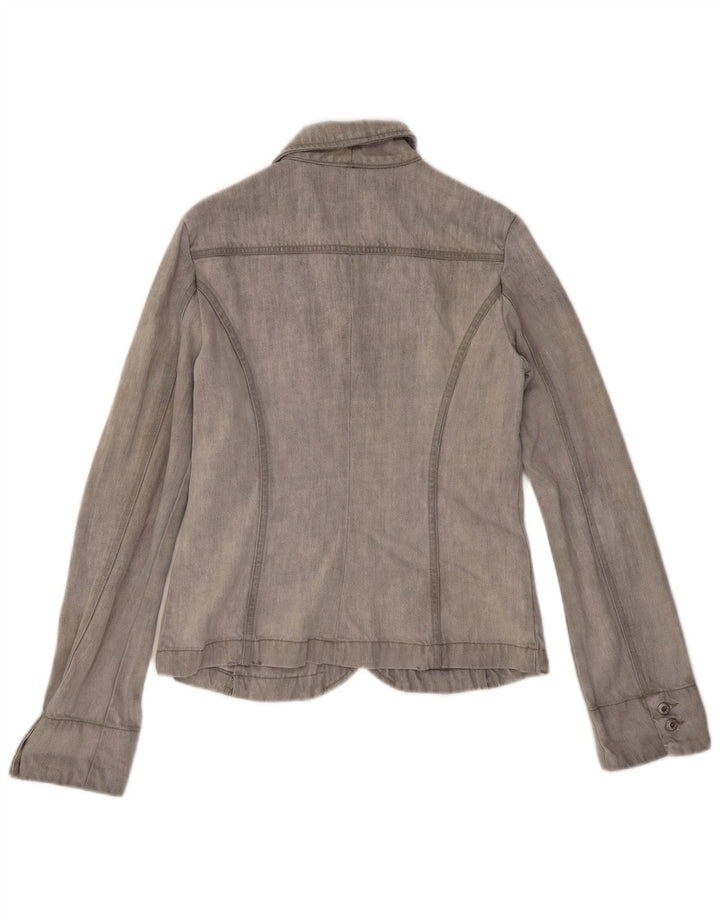 Giacca blazer da donna a 2 bottoni Diesel UK 14 grande cotone grigio