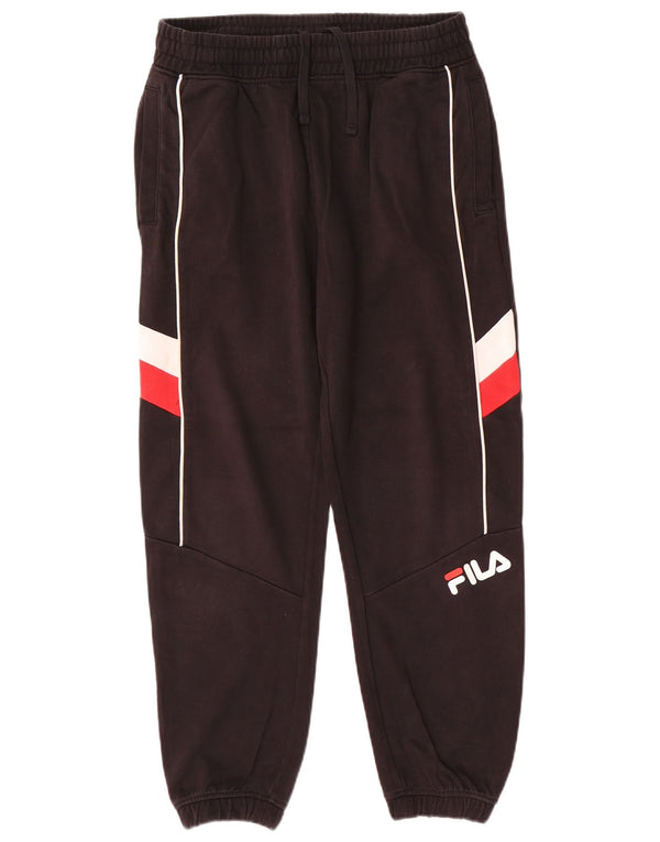 Fila Mens Graphic Tracksuit Trousers Joggers Small Black Colourblock