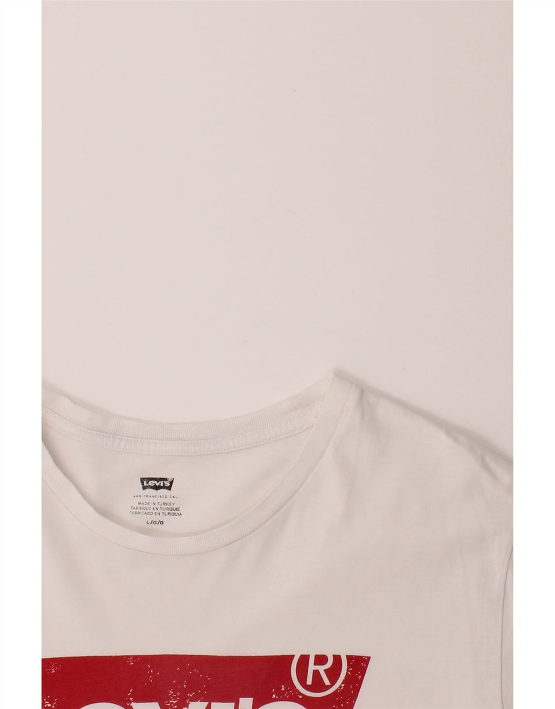 LEVI'S Mens Graphic T-Shirt Top Large White Cotton Vintage Levi's and Second-Hand Levi's from Messina Hembry 