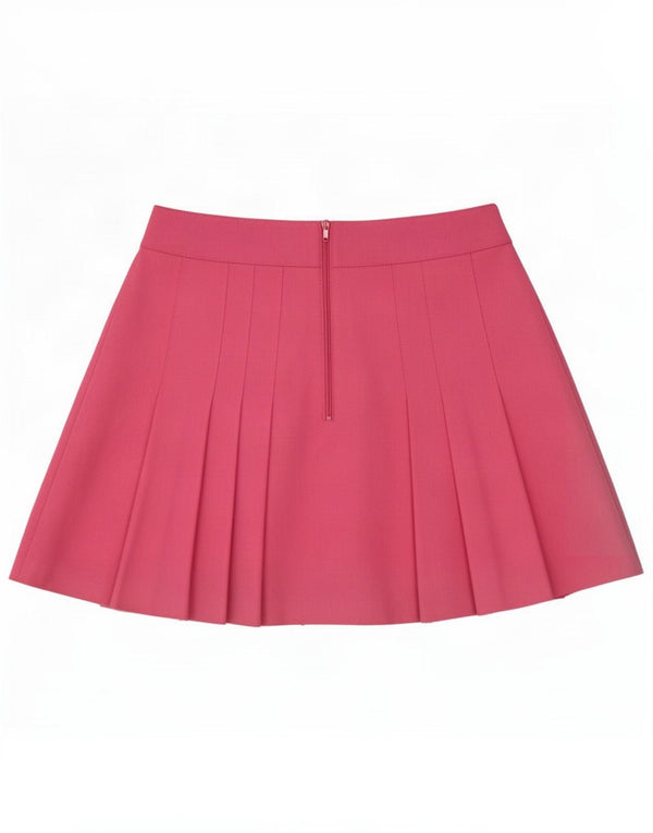 Hansen minigonna a pieghe da donna EU 36 piccola W25 poliestere rosa