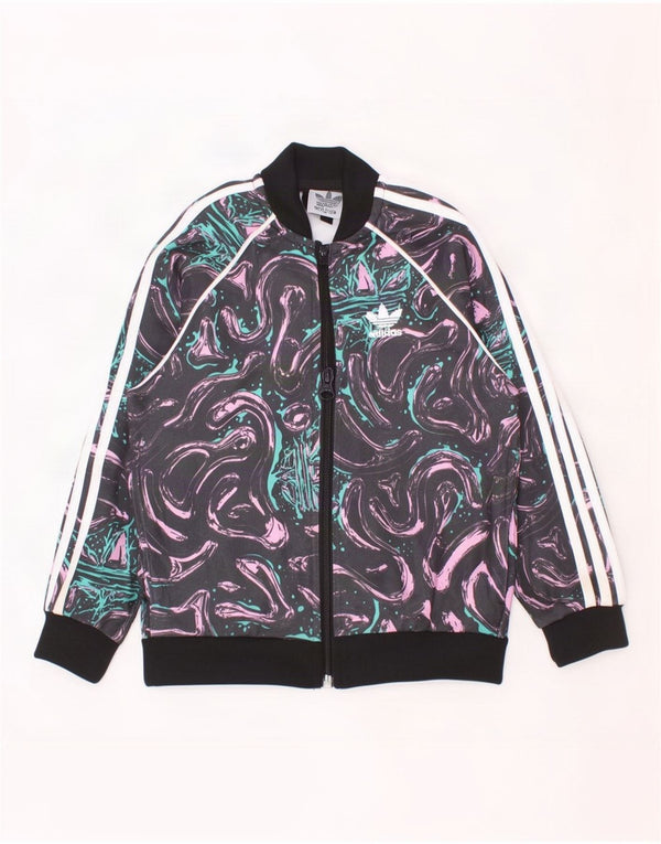 Giacca Top della tuta da ginnastica per ragazze Adidas Abstract Pattern 2-3 anni multicolore