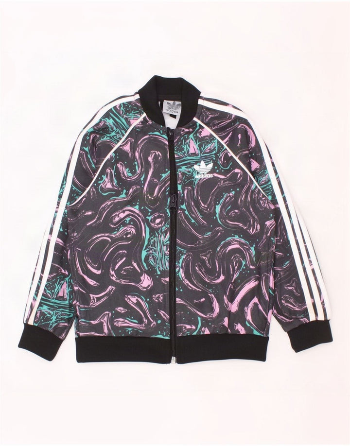 Giacca Top della tuta da ginnastica per ragazze Adidas Abstract Pattern 2-3 anni multicolore