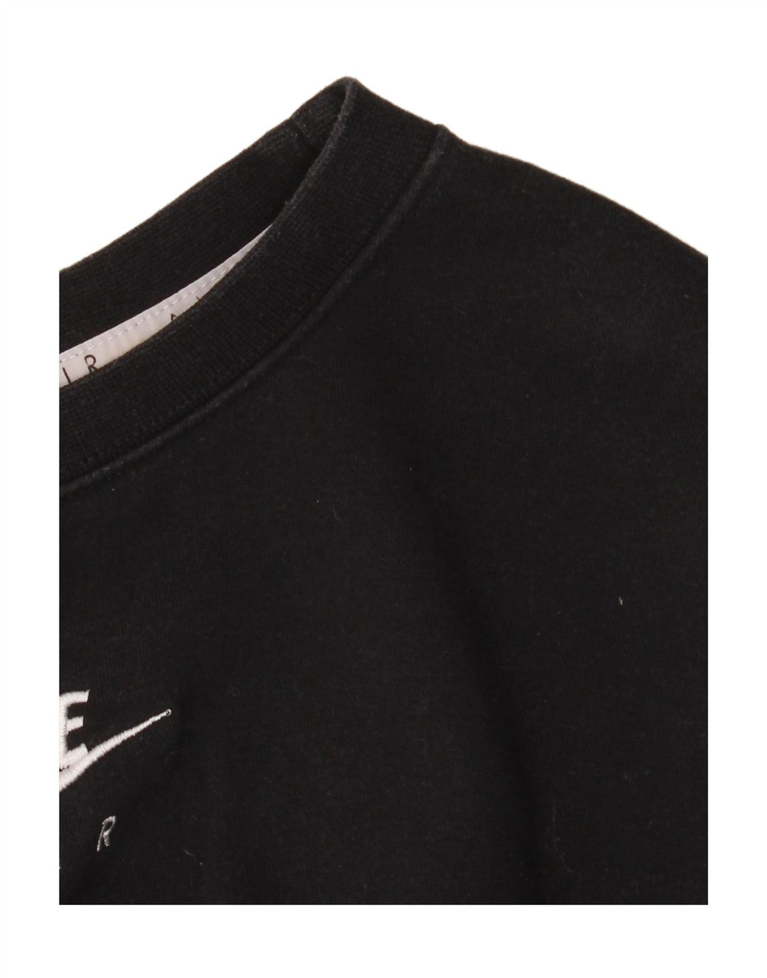 Felpa corta Nike da donna con grafica, maglione UK 12, cotone nero medio