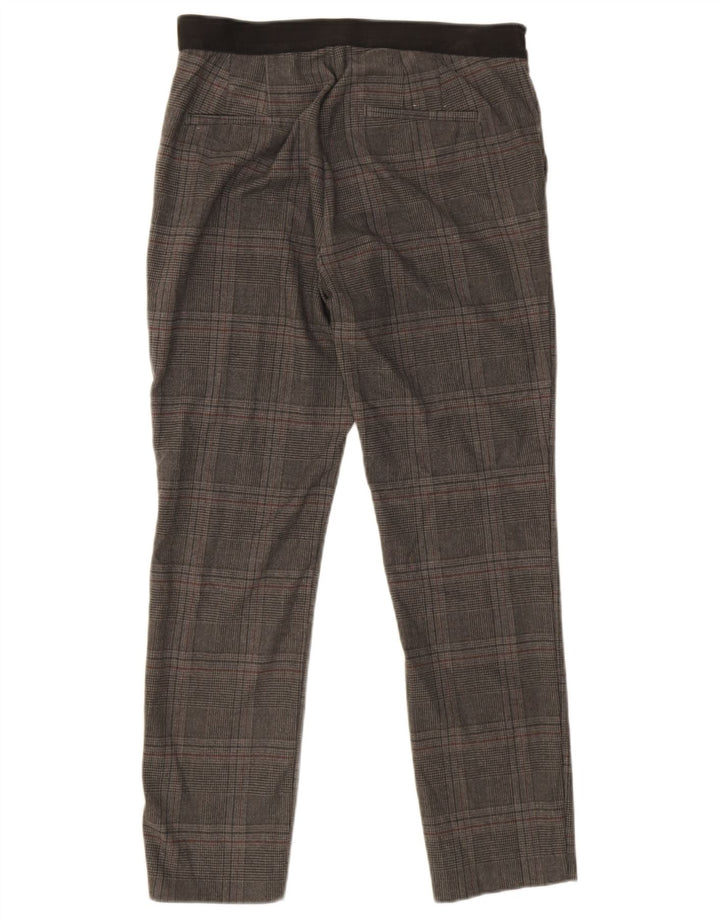Pantaloni chino slim da donna Zara medi W32 L26 poliestere a quadri grigi