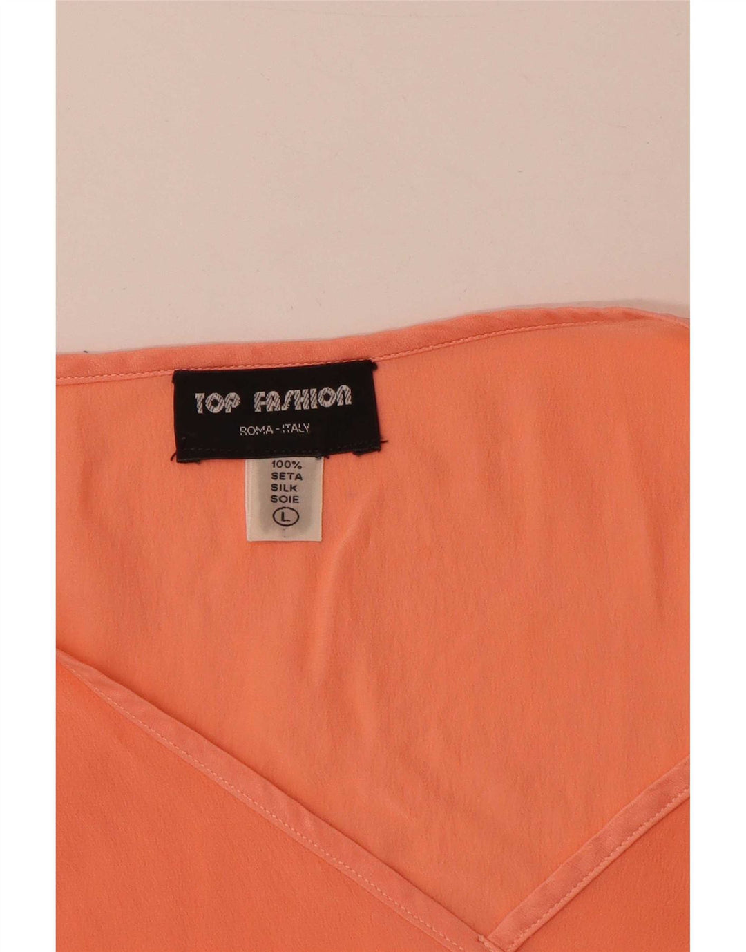 Canotta vintage da donna UK 14 grande seta arancione