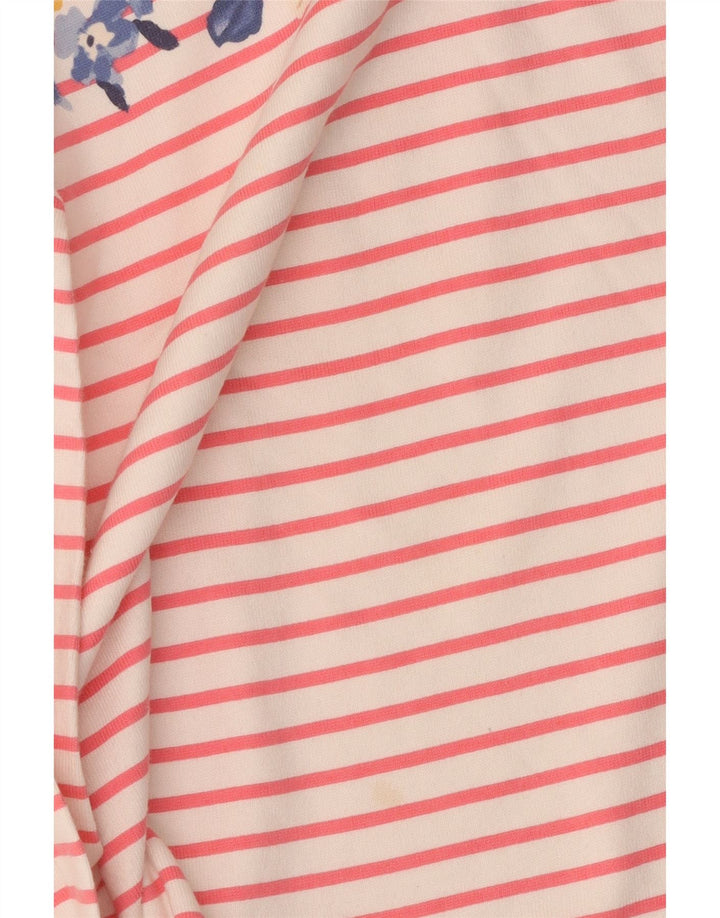 Joules Top grafico da donna a maniche lunghe UK 12 Cotone a righe bianche medie