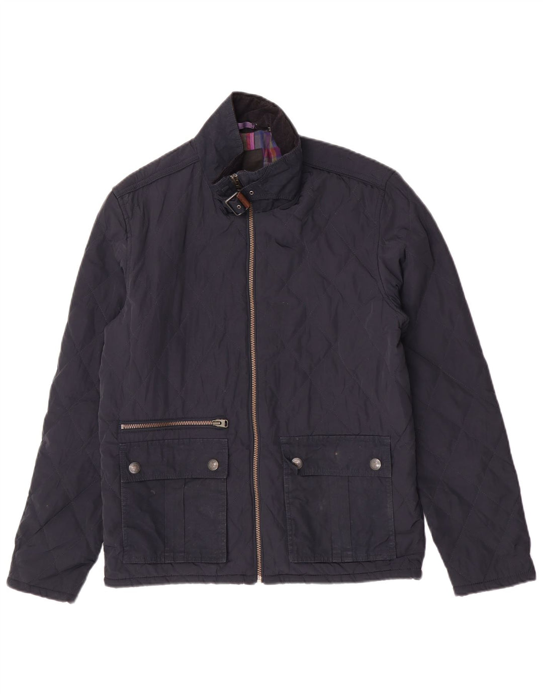 Giacca trapuntata da uomo Ted Baker taglia 4 grande in poliestere blu navy