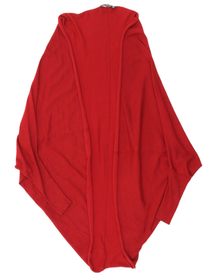 Maglione cardigan aperto a linea lunga da donna ZARA UK 14 marrone medio