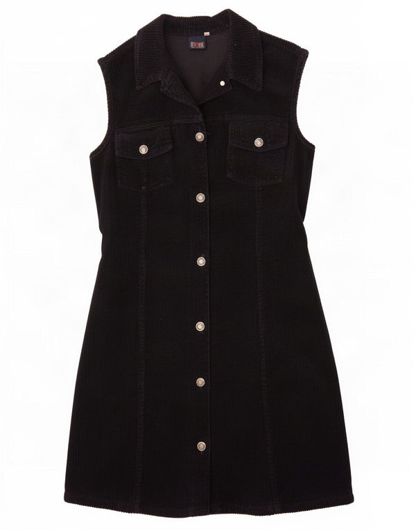 Abito camicia da donna in velluto a coste senza maniche Redok UK 12 cotone nero medio