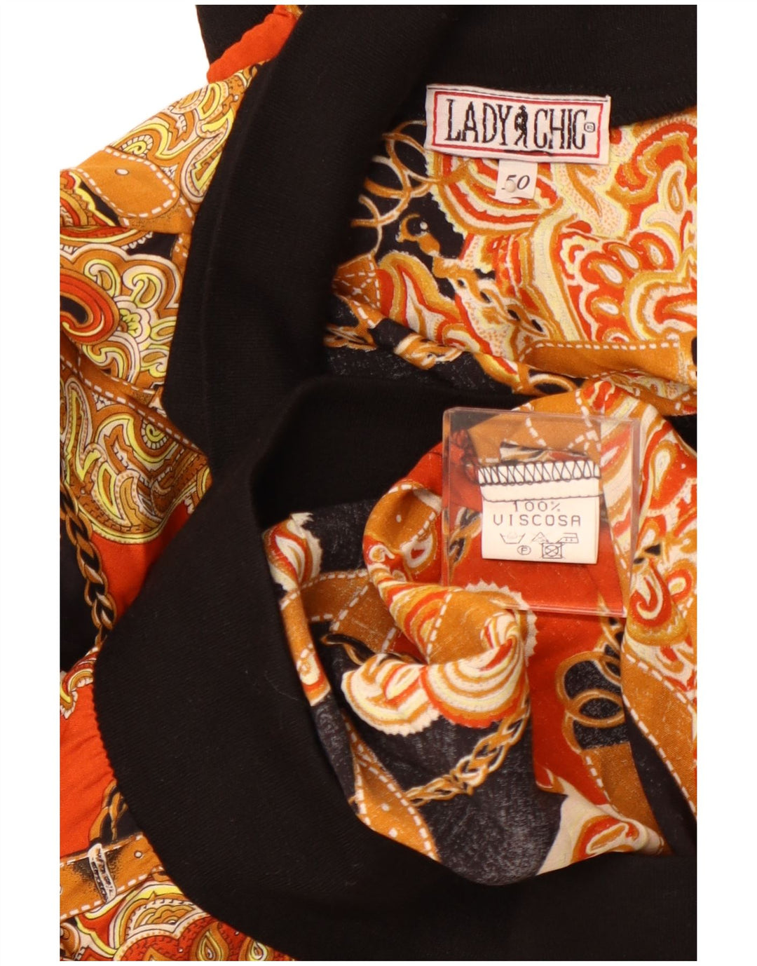 Camicetta pullover da donna con motivo astratto VINTAGE IT 50 XL Arancione