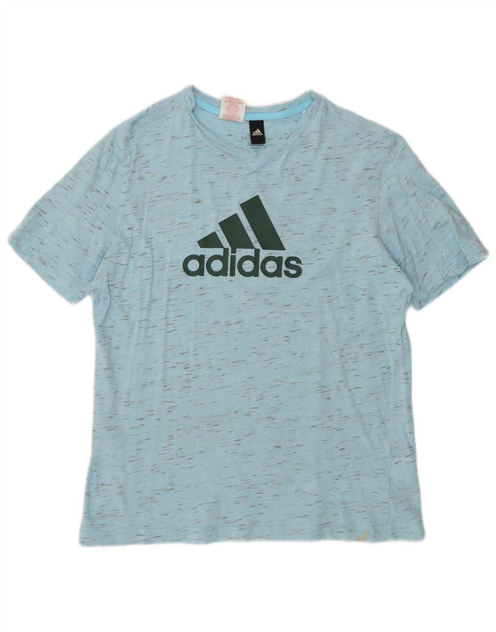 Maglietta grafica Adidas da ragazzo, 13-14 anni, in cotone mélange blu