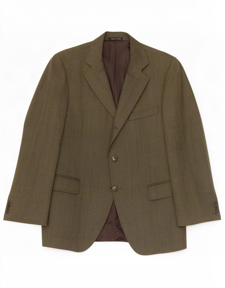 Giacca blazer da uomo a 3 bottoni Aquarama IT 50 grande verde lana vergine