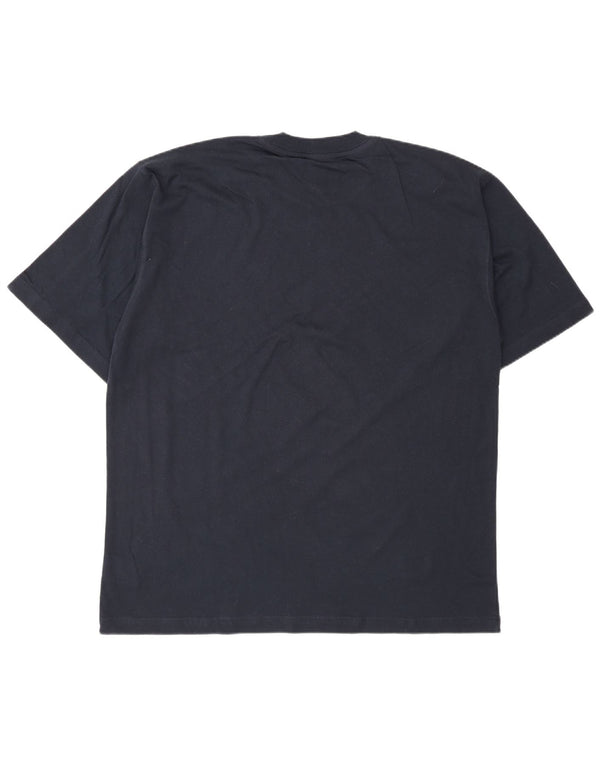 T-shirt grafica da uomo Reebok Top Large in cotone blu navy