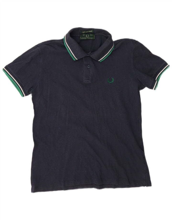 Polo Fred Perry da uomo leggera ed elasticizzata in cotone blu navy medio