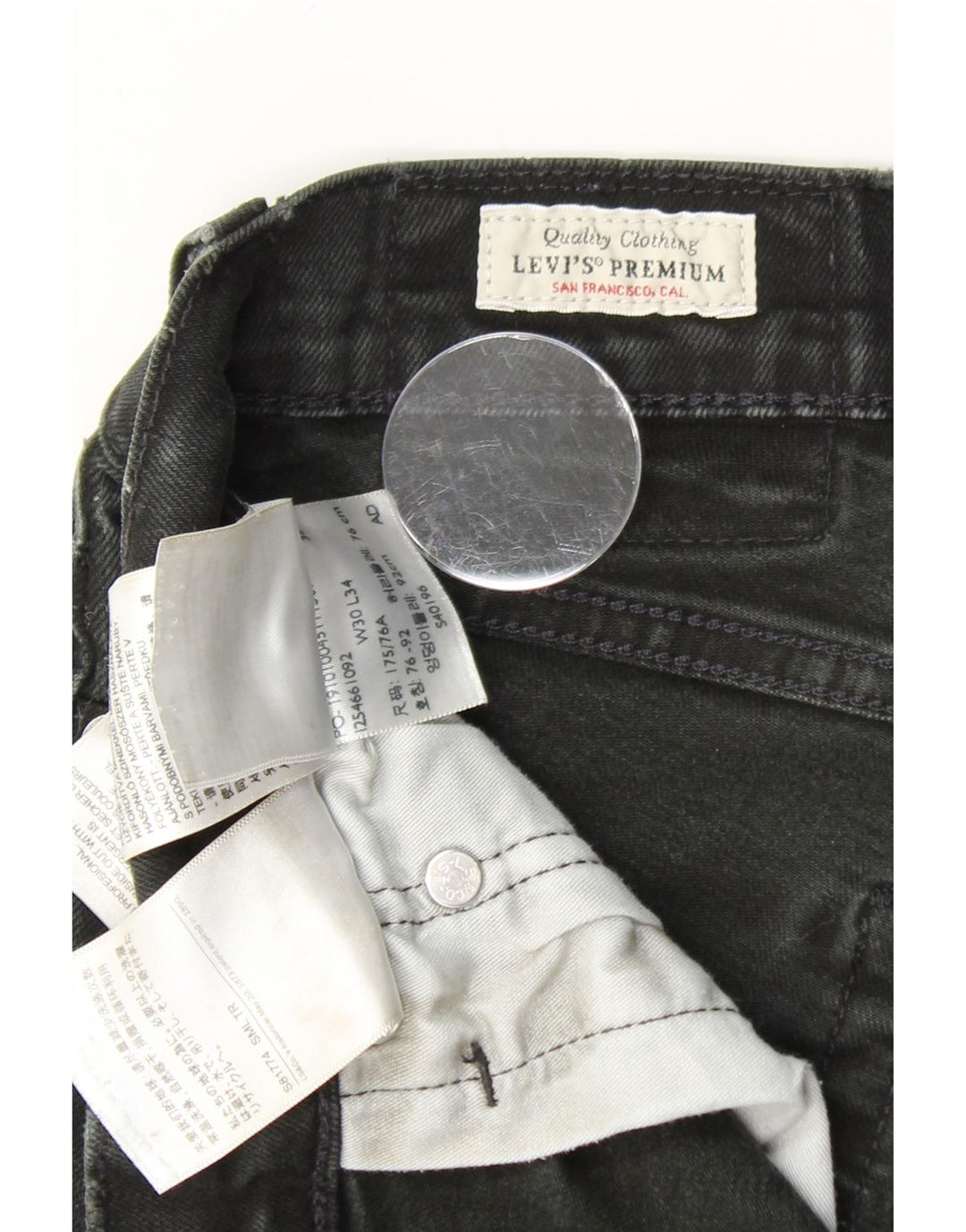 LEVI'S Mens Slim Jeans W30 L31 Black Cotton Vintage Levi's and Second-Hand Levi's from Messina Hembry 