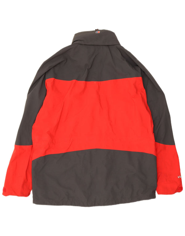 Giacca antipioggia da uomo con cappuccio Berghaus UK 44 2XL Poliammide color block rosso