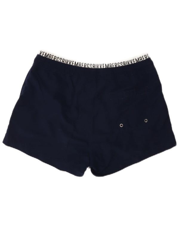 Bikkembergs Pantaloncini da bagno grafici da uomo grandi color block blu navy