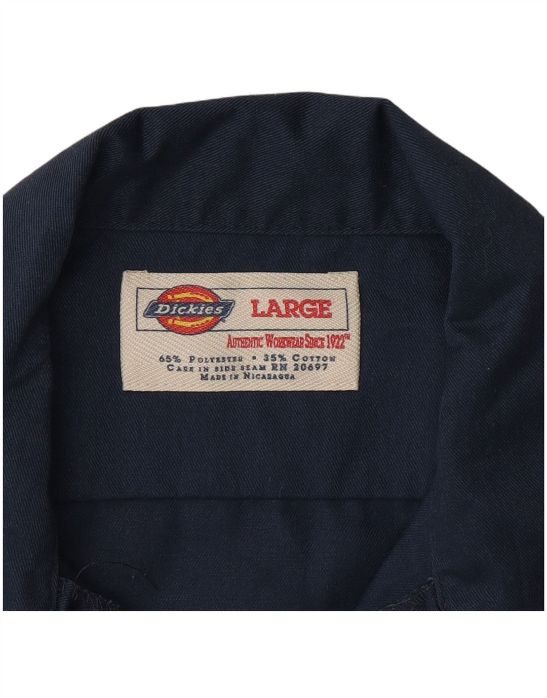 Dickies Camicia a maniche corte da uomo Large in poliestere blu navy