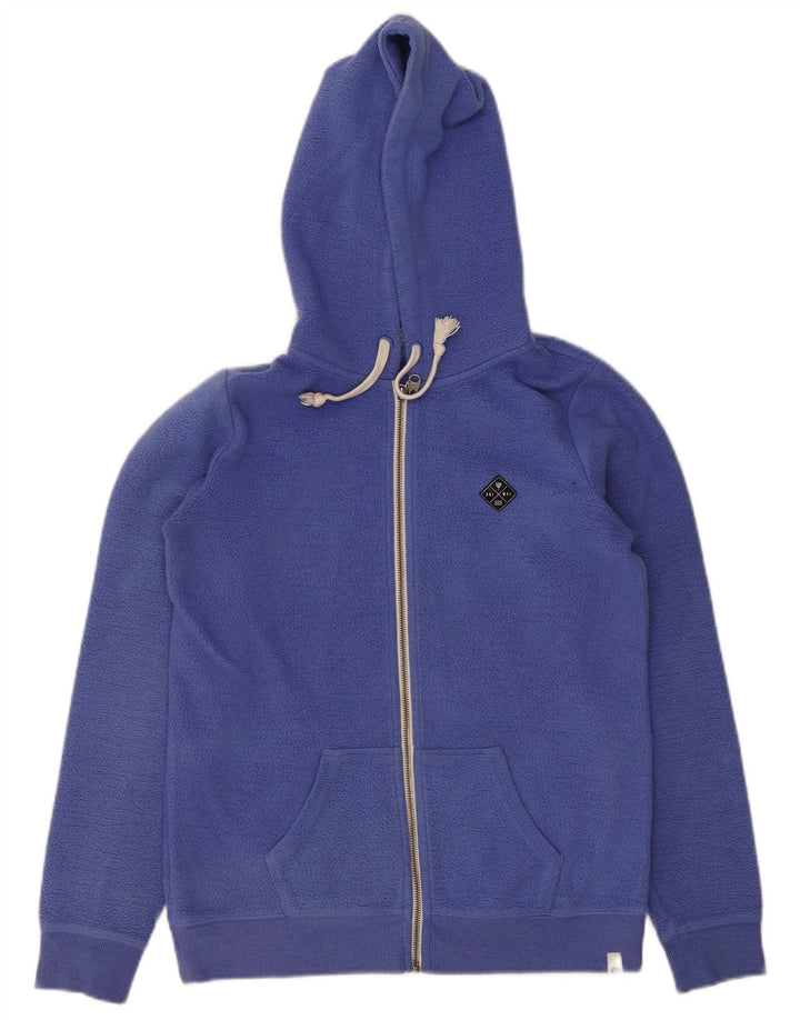 Giacca in pile con cappuccio da donna Animal UK 8 Small Blu Poliestere