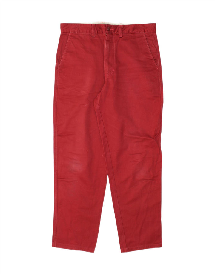 AVIREX Mens Slim Chino Trousers  W32 L29 Red Cotton