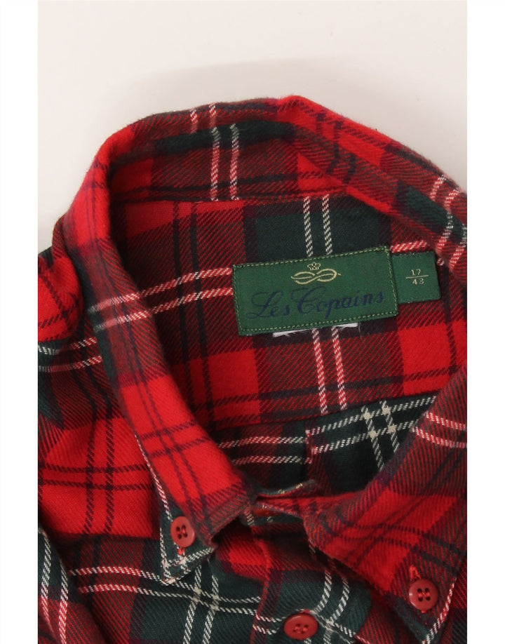 Camicia da uomo in flanella Les Copains taglia 43 17 XL a quadri rossi