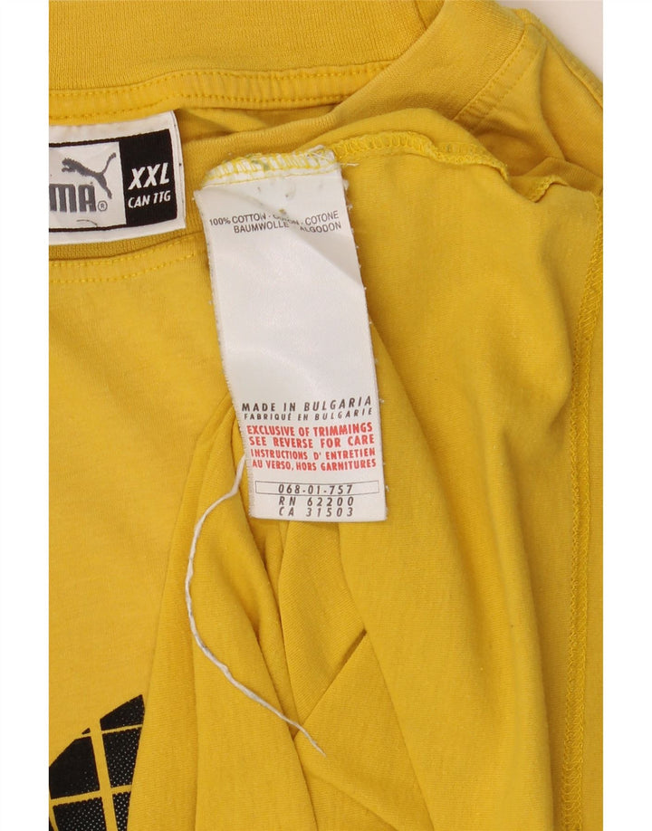 T-shirt grafica da uomo Puma Top 2XL cotone giallo
