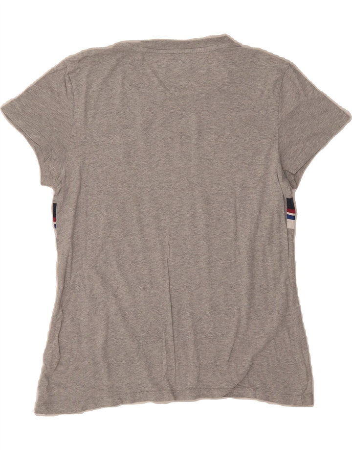 TOMMY HILFIGER Womens Graphic T-Shirt Top UK 14 Medium Grey Vintage Tommy Hilfiger and Second-Hand Tommy Hilfiger from Messina Hembry 