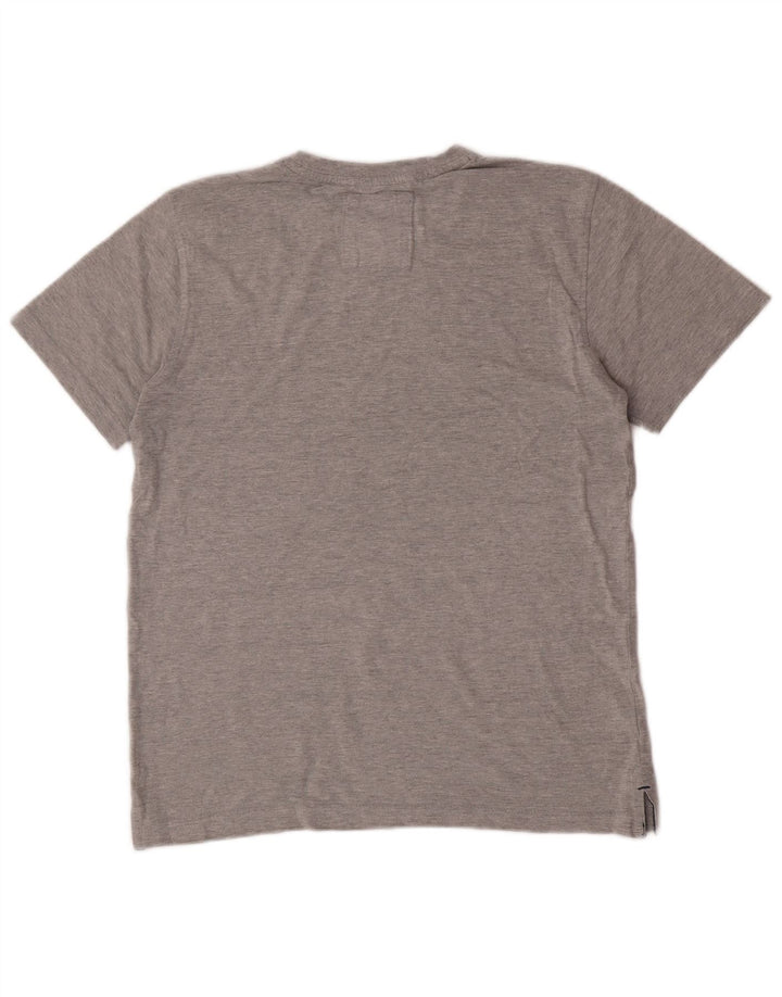 Crew Clothing T-shirt da uomo Top piccola in cotone grigio