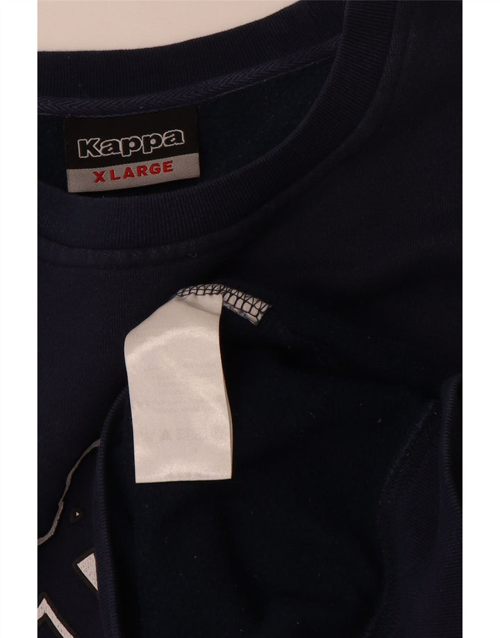 Felpa grafica da uomo Kappa Jumper XL blu navy in cotone
