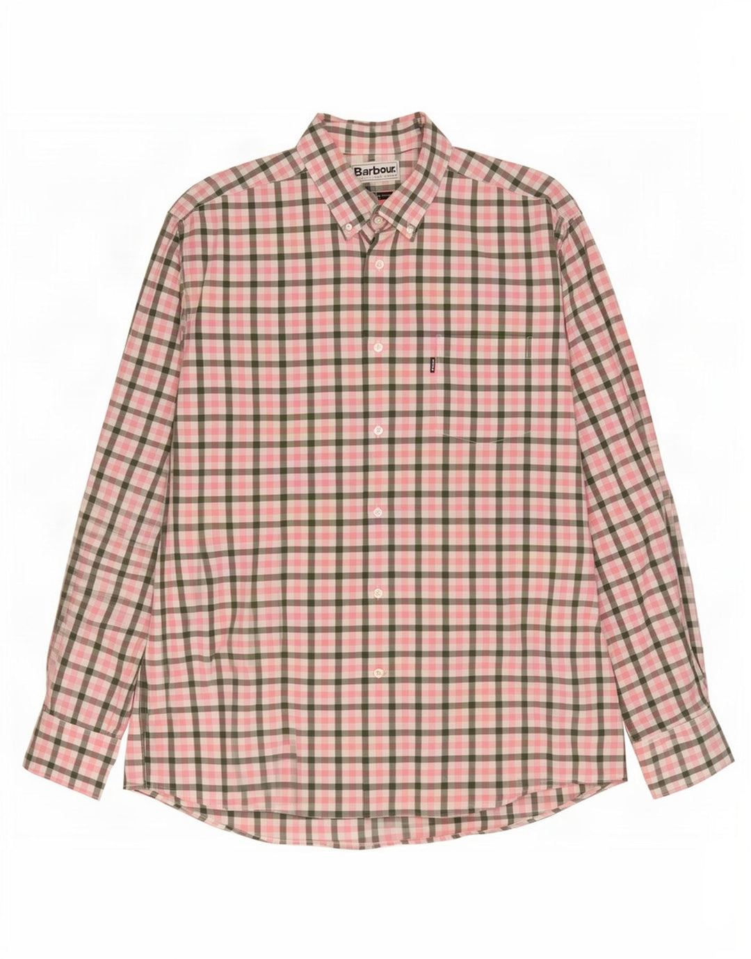 Camicia Barbour da uomo con vestibilità regolare, grande, a quadretti rosa