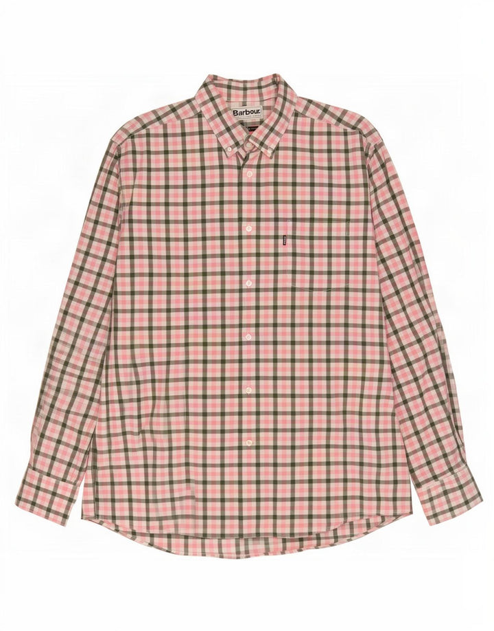 Camicia Barbour da uomo con vestibilità regolare, grande, a quadretti rosa
