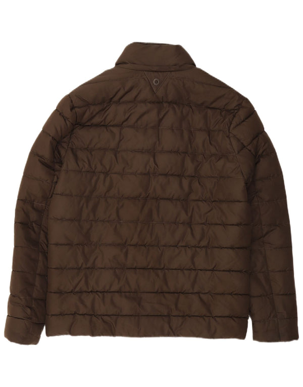 BARBOUR Giacca imbottita da uomo UK 36 Small Marrone Poliestere