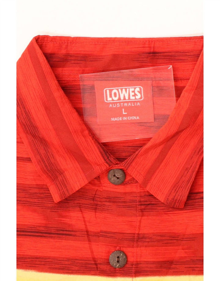 Camicia a maniche corte da uomo Lowes grande hawaiana in poliestere floreale rosso