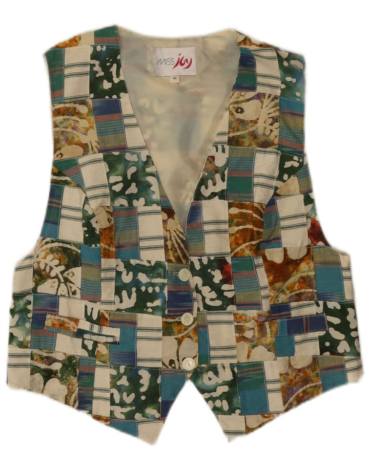 MISS JOY Gilet da donna EU 42 Grande cotone patchwork multicolore