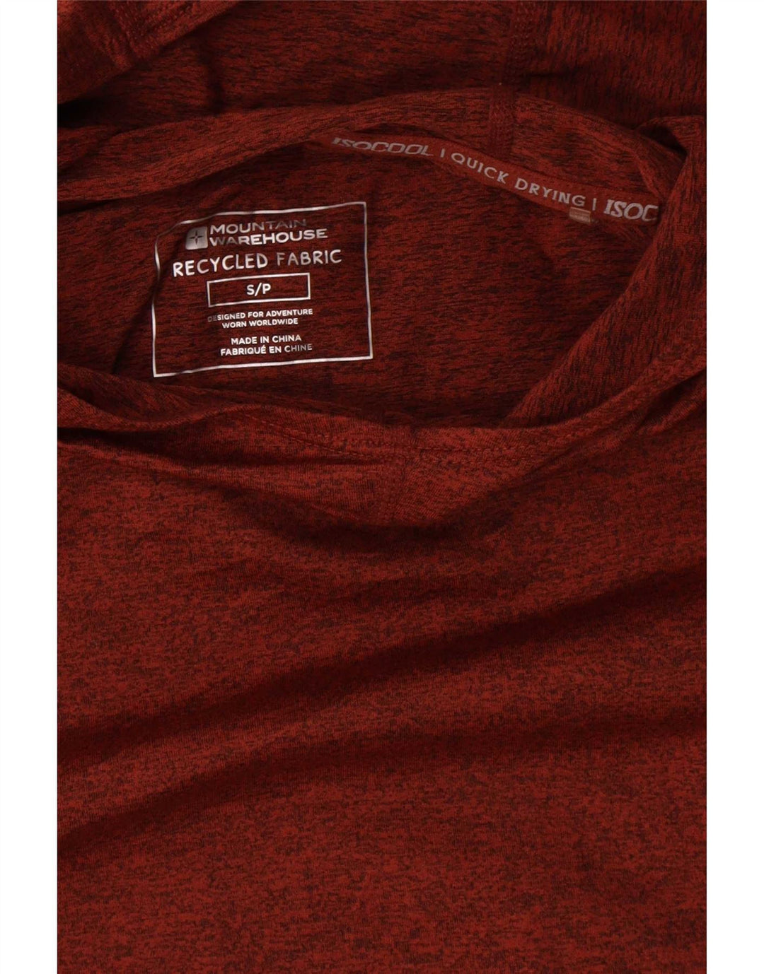 Mountain Warehouse Maglia da uomo a maniche lunghe con cappuccio piccola in poliestere chiazzato rosso