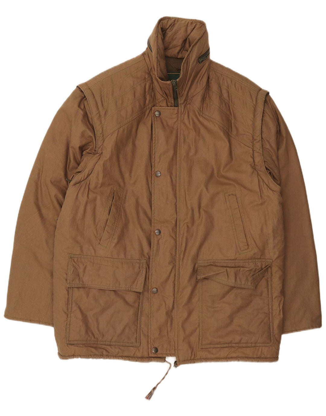 Giacca imbottita con cappuccio vintage da uomo IT 52 XL Cachi