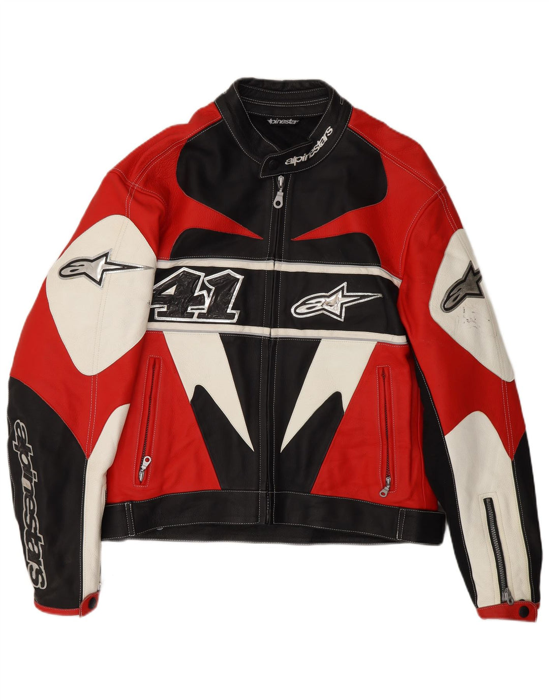 Giacca da corsa grafica da uomo Alpinestars UK 38 Biker color block rosso medio