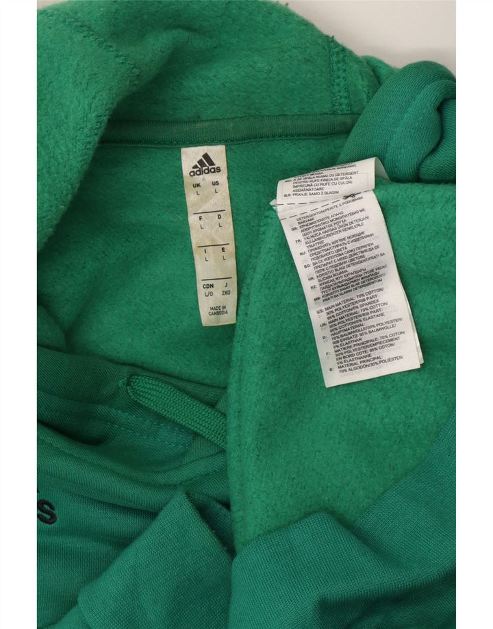 Felpa con cappuccio da uomo Adidas Large in cotone turchese